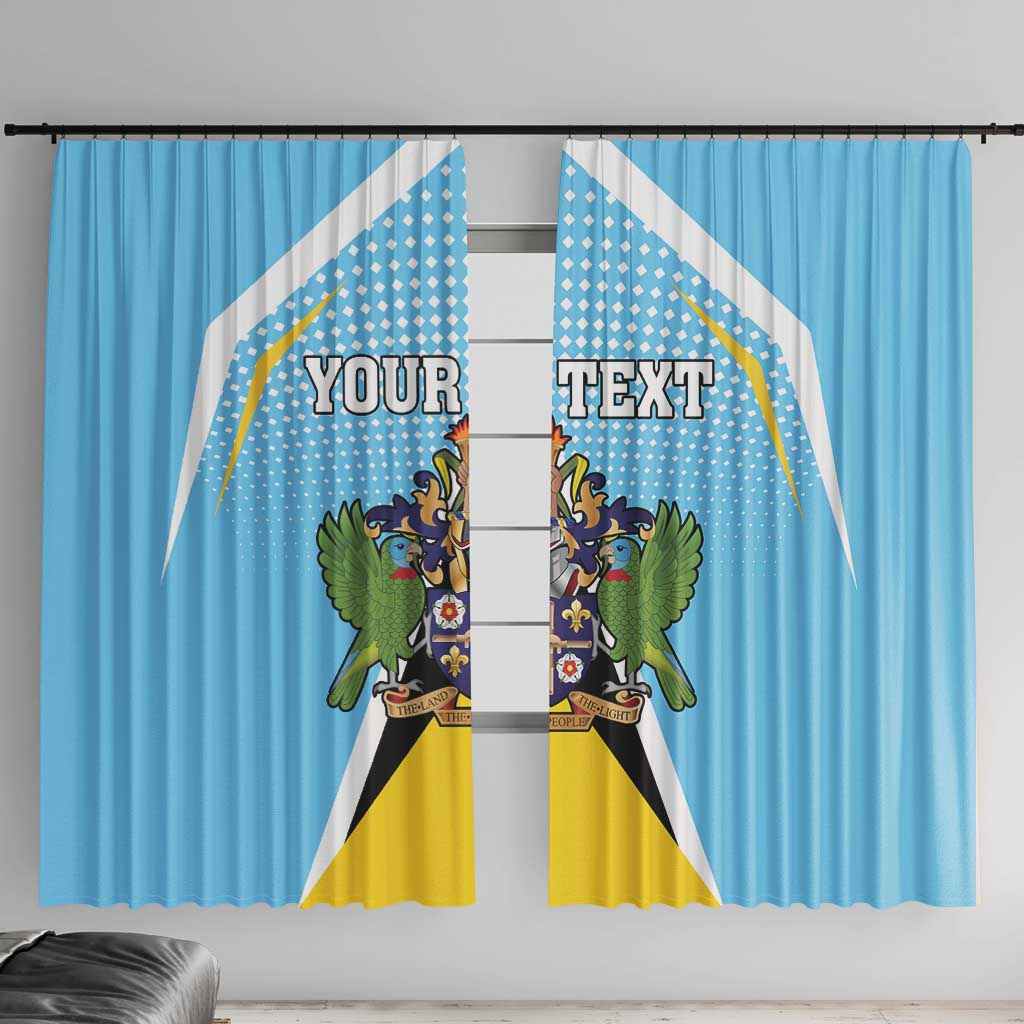 Personalized Saint Lucia Coat Of Arms Window Curtain Sent Lisi Flag Style - Wonder Print Shop