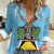 Personalized Saint Lucia Coat Of Arms Women Casual Shirt Sent Lisi Flag Style - Wonder Print Shop