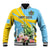 Saint Lucia Rosa Rubiginosa Baseball Jacket With Sent Lisi Parrot - Wonder Print Shop