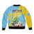 Saint Lucia Rosa Rubiginosa Bomber Jacket With Sent Lisi Parrot - Wonder Print Shop