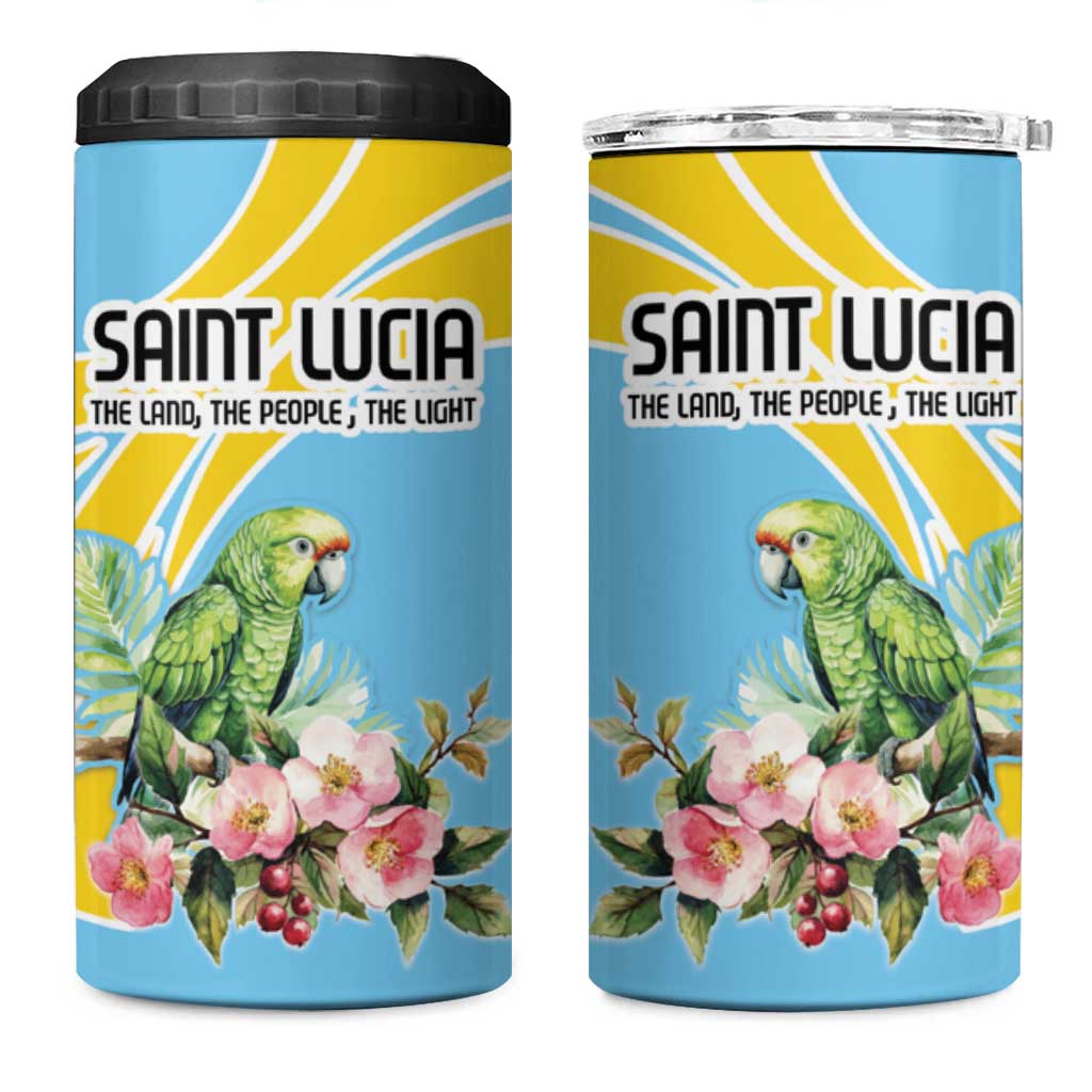 Saint Lucia Rosa Rubiginosa 4 in 1 Can Cooler Tumbler With Sent Lisi Parrot - Wonder Print Shop