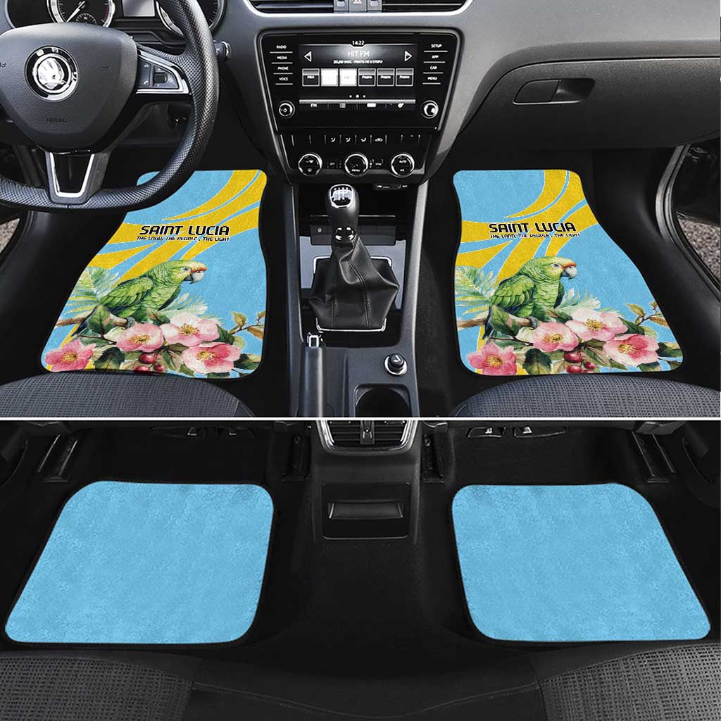 Saint Lucia Rosa Rubiginosa Car Mats With Sent Lisi Parrot - Wonder Print Shop