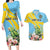 Saint Lucia Rosa Rubiginosa Couples Matching Long Sleeve Bodycon Dress and Hawaiian Shirt With Sent Lisi Parrot - Wonder Print Shop