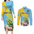 Saint Lucia Rosa Rubiginosa Couples Matching Long Sleeve Bodycon Dress and Long Sleeve Button Shirt With Sent Lisi Parrot - Wonder Print Shop