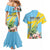 Saint Lucia Rosa Rubiginosa Couples Matching Mermaid Dress and Hawaiian Shirt With Sent Lisi Parrot - Wonder Print Shop