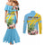 Saint Lucia Rosa Rubiginosa Couples Matching Mermaid Dress and Long Sleeve Button Shirt With Sent Lisi Parrot