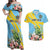 Saint Lucia Rosa Rubiginosa Couples Matching Off Shoulder Maxi Dress and Hawaiian Shirt With Sent Lisi Parrot - Wonder Print Shop