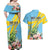 Saint Lucia Rosa Rubiginosa Couples Matching Off Shoulder Maxi Dress and Hawaiian Shirt With Sent Lisi Parrot - Wonder Print Shop