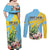 Saint Lucia Rosa Rubiginosa Couples Matching Off Shoulder Maxi Dress and Long Sleeve Button Shirt With Sent Lisi Parrot - Wonder Print Shop