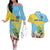 Saint Lucia Rosa Rubiginosa Couples Matching Off The Shoulder Long Sleeve Dress and Hawaiian Shirt With Sent Lisi Parrot - Wonder Print Shop