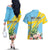 Saint Lucia Rosa Rubiginosa Couples Matching Off The Shoulder Long Sleeve Dress and Hawaiian Shirt With Sent Lisi Parrot - Wonder Print Shop