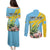 Saint Lucia Rosa Rubiginosa Couples Matching Puletasi and Long Sleeve Button Shirt With Sent Lisi Parrot - Wonder Print Shop