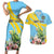 Saint Lucia Rosa Rubiginosa Couples Matching Short Sleeve Bodycon Dress and Hawaiian Shirt With Sent Lisi Parrot - Wonder Print Shop