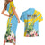 Saint Lucia Rosa Rubiginosa Couples Matching Short Sleeve Bodycon Dress and Hawaiian Shirt With Sent Lisi Parrot - Wonder Print Shop