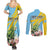 Saint Lucia Rosa Rubiginosa Couples Matching Summer Maxi Dress and Long Sleeve Button Shirt With Sent Lisi Parrot - Wonder Print Shop