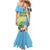 Saint Lucia Rosa Rubiginosa Family Matching Mermaid Dress and Hawaiian Shirt With Sent Lisi Parrot - Wonder Print Shop