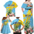 Saint Lucia Rosa Rubiginosa Family Matching Off Shoulder Maxi Dress and Hawaiian Shirt With Sent Lisi Parrot - Wonder Print Shop