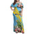 Saint Lucia Rosa Rubiginosa Family Matching Off Shoulder Maxi Dress and Hawaiian Shirt With Sent Lisi Parrot - Wonder Print Shop