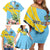 Saint Lucia Rosa Rubiginosa Family Matching Off Shoulder Short Dress and Hawaiian Shirt With Sent Lisi Parrot - Wonder Print Shop