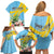 Saint Lucia Rosa Rubiginosa Family Matching Off Shoulder Short Dress and Hawaiian Shirt With Sent Lisi Parrot - Wonder Print Shop