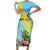 Saint Lucia Rosa Rubiginosa Family Matching Short Sleeve Bodycon Dress and Hawaiian Shirt With Sent Lisi Parrot - Wonder Print Shop