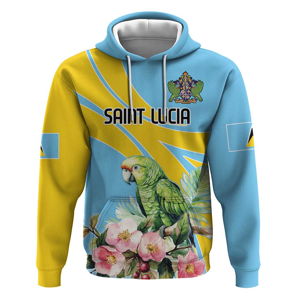 Saint Lucia Rosa Rubiginosa Hoodie With Sent Lisi Parrot