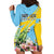 Saint Lucia Rosa Rubiginosa Hoodie Dress With Sent Lisi Parrot - Wonder Print Shop