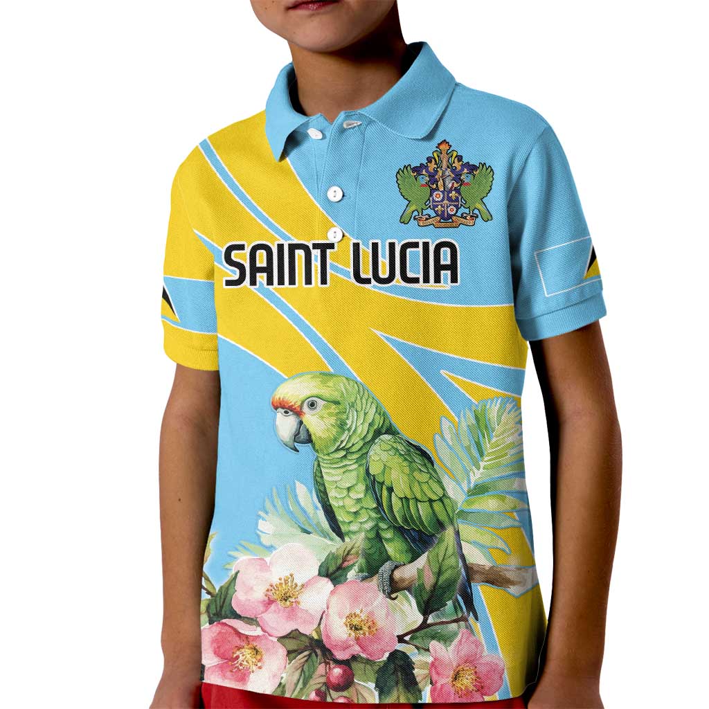 Saint Lucia Rosa Rubiginosa Kid Polo Shirt With Sent Lisi Parrot - Wonder Print Shop