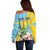 Saint Lucia Rosa Rubiginosa Off Shoulder Sweater With Sent Lisi Parrot - Wonder Print Shop