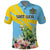 Saint Lucia Rosa Rubiginosa Polo Shirt With Sent Lisi Parrot - Wonder Print Shop