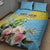 Saint Lucia Rosa Rubiginosa Quilt Bed Set With Sent Lisi Parrot - Wonder Print Shop