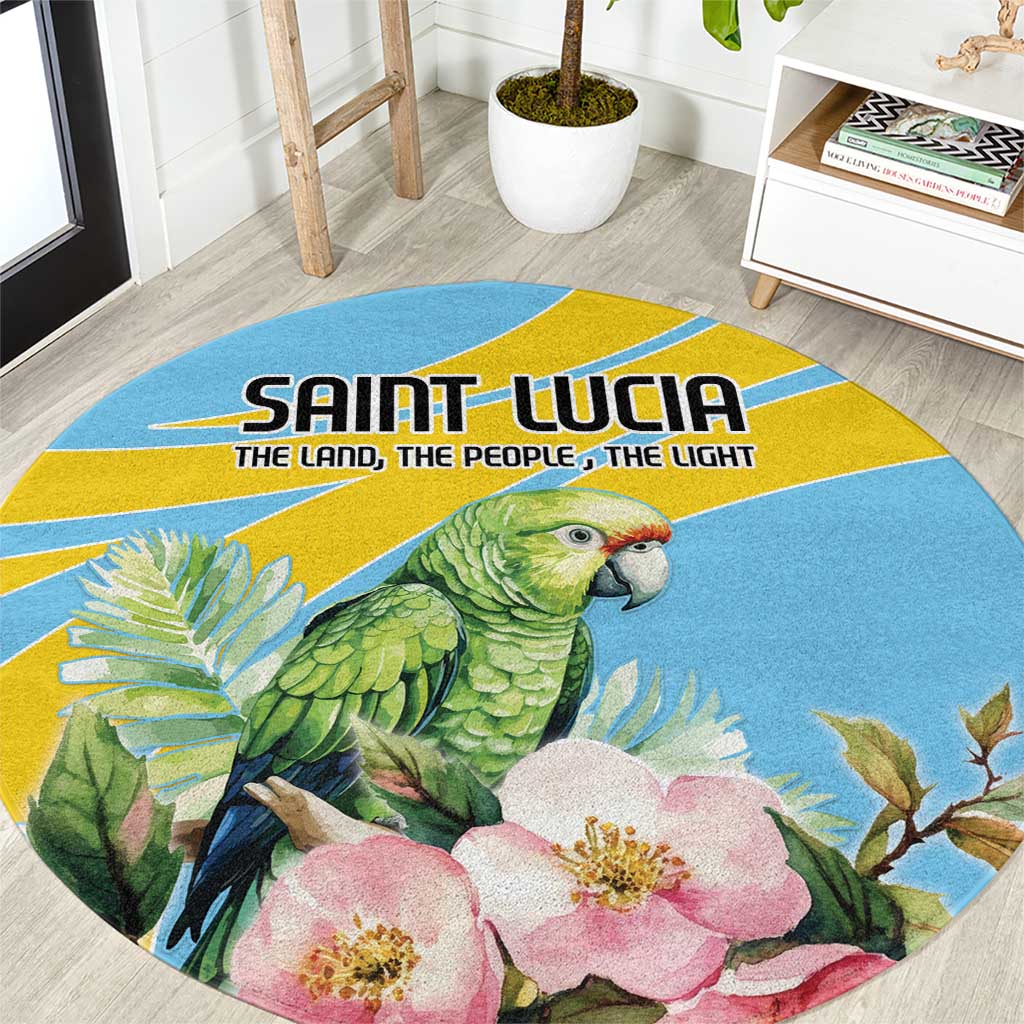 Saint Lucia Rosa Rubiginosa Round Carpet With Sent Lisi Parrot