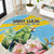 Saint Lucia Rosa Rubiginosa Round Carpet With Sent Lisi Parrot