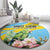 Saint Lucia Rosa Rubiginosa Round Carpet With Sent Lisi Parrot