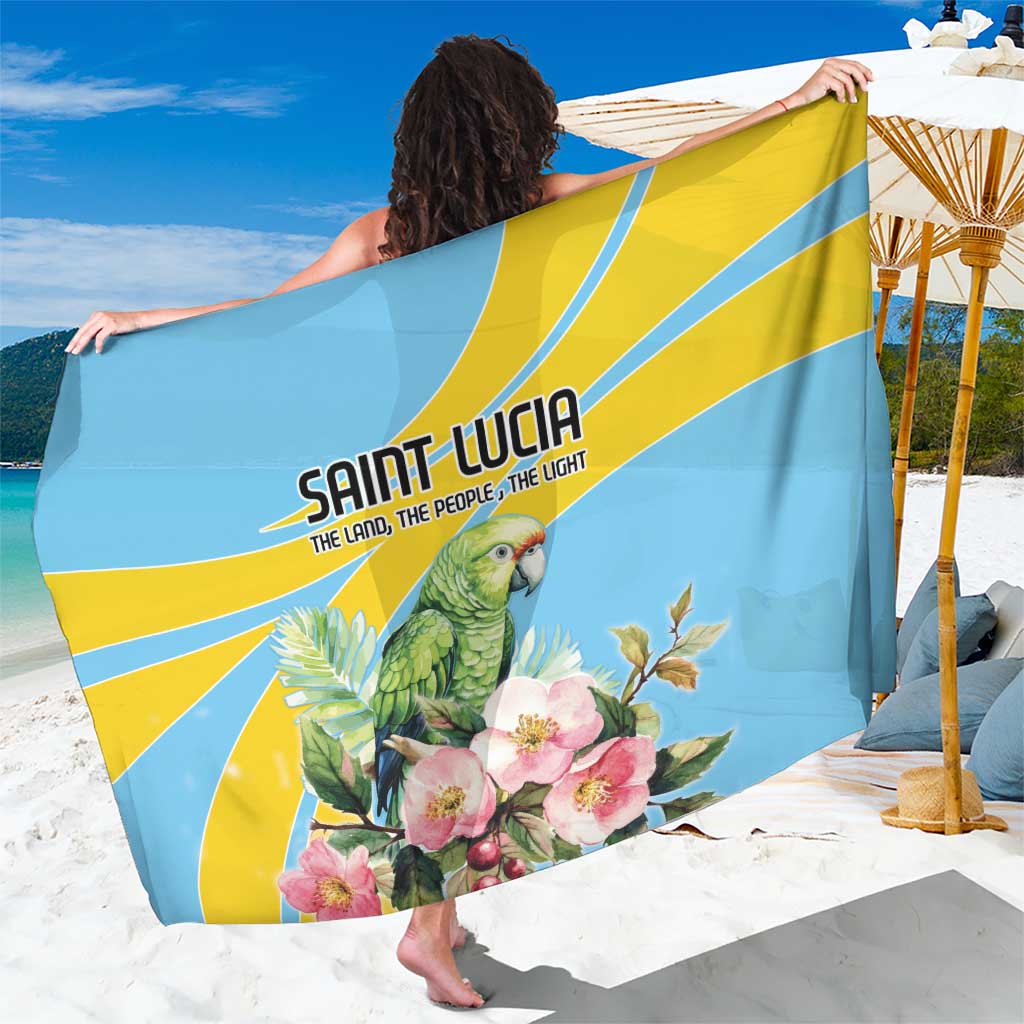 Saint Lucia Rosa Rubiginosa Sarong With Sent Lisi Parrot - Wonder Print Shop