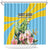 Saint Lucia Rosa Rubiginosa Shower Curtain With Sent Lisi Parrot