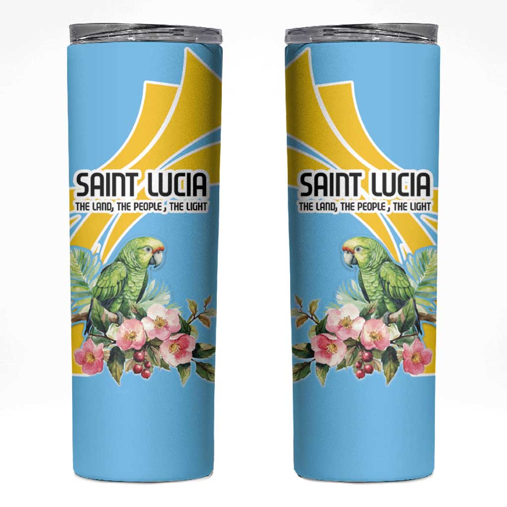 Saint Lucia Rosa Rubiginosa Skinny Tumbler With Sent Lisi Parrot - Wonder Print Shop