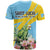 Saint Lucia Rosa Rubiginosa T Shirt With Sent Lisi Parrot - Wonder Print Shop