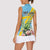 Saint Lucia Rosa Rubiginosa Women Sleeveless Polo Shirt With Sent Lisi Parrot - Wonder Print Shop