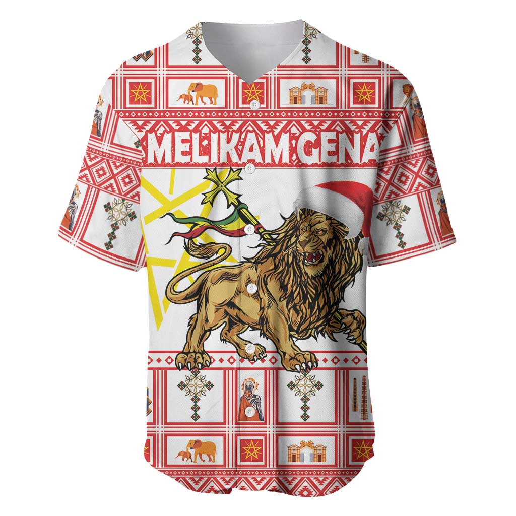 Personalized Ethiopia Christmas Baseball Jersey Lion of Judah - Melikam Gena! - Wonder Print Shop