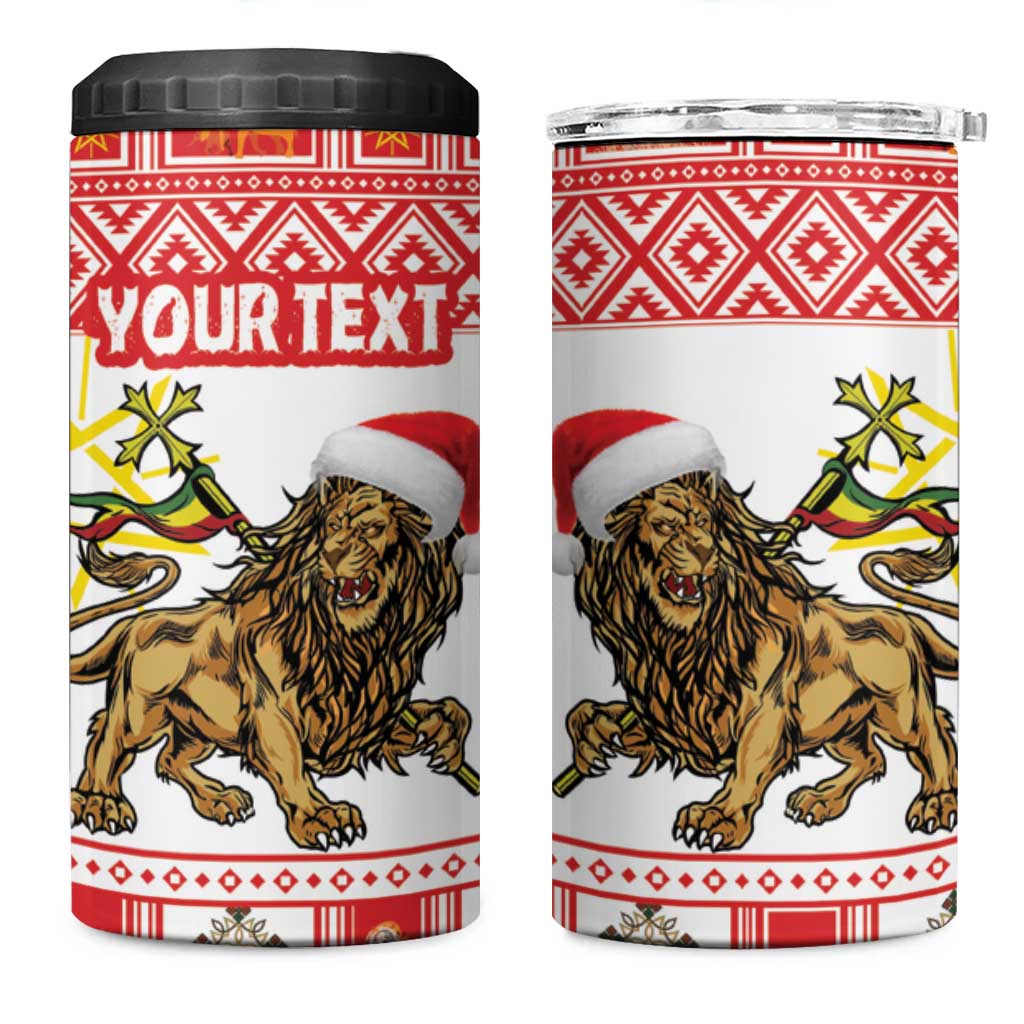 Personalized Ethiopia Christmas 4 in 1 Can Cooler Tumbler Lion of Judah - Melikam Gena! - Wonder Print Shop