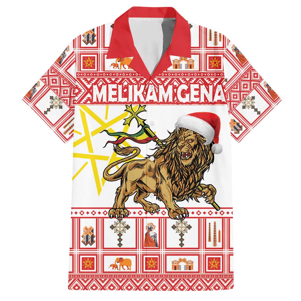 Personalized Ethiopia Christmas Hawaiian Shirt Lion of Judah - Melikam Gena!