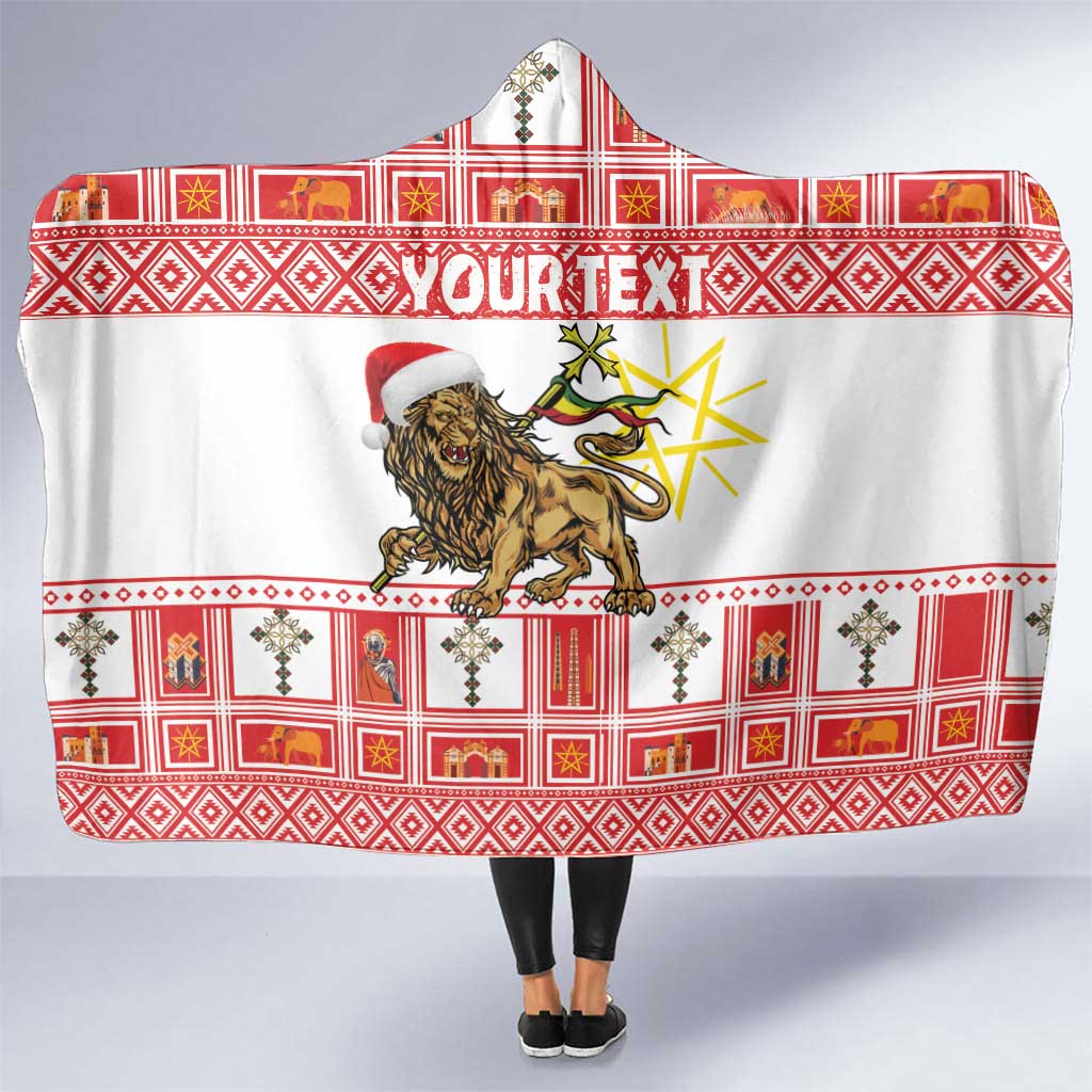 Personalized Ethiopia Christmas Hooded Blanket Lion of Judah - Melikam Gena!