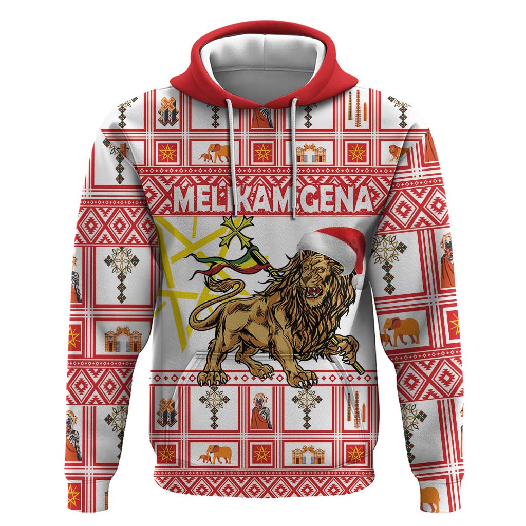 Personalized Ethiopia Christmas Hoodie Lion of Judah - Melikam Gena! - Wonder Print Shop