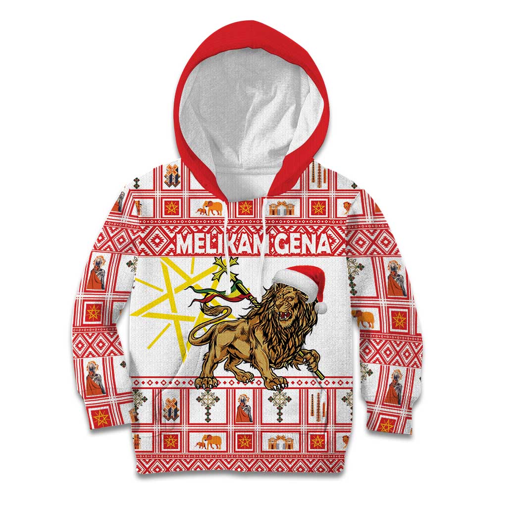 Personalized Ethiopia Christmas Kid Hoodie Lion of Judah - Melikam Gena!