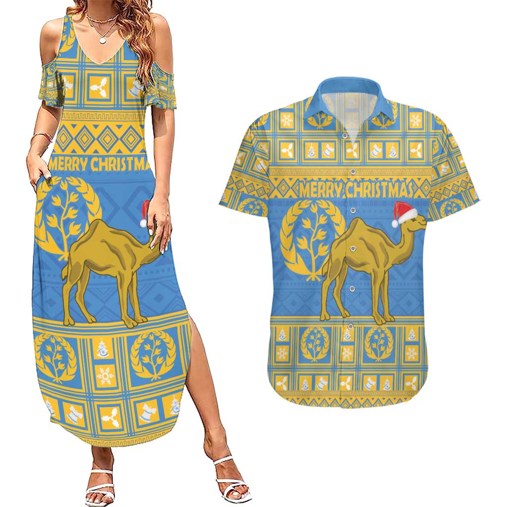 Personalized Eritrea Christmas Couples Matching Summer Maxi Dress and Hawaiian Shirt Ruhus Beal Lidet - National Emblem