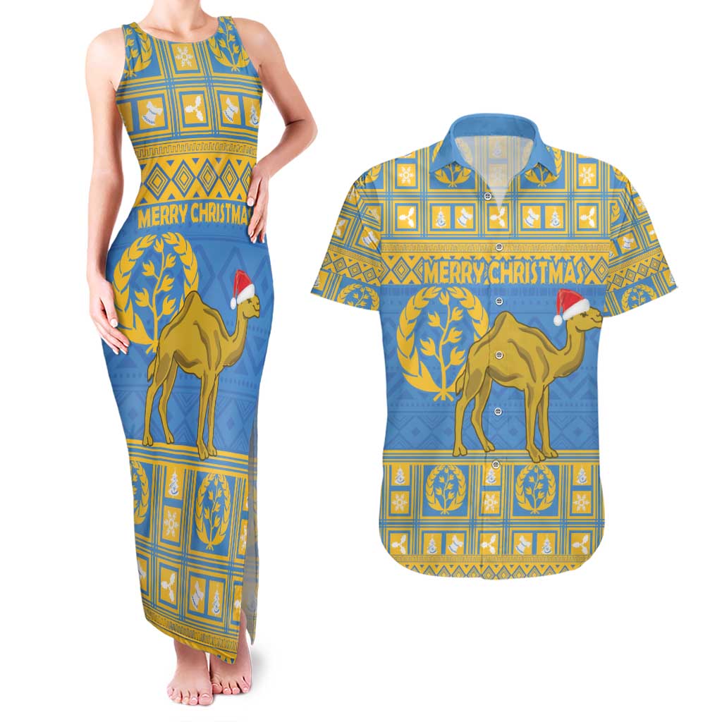 Personalized Eritrea Christmas Couples Matching Tank Maxi Dress and Hawaiian Shirt Ruhus Beal Lidet - National Emblem