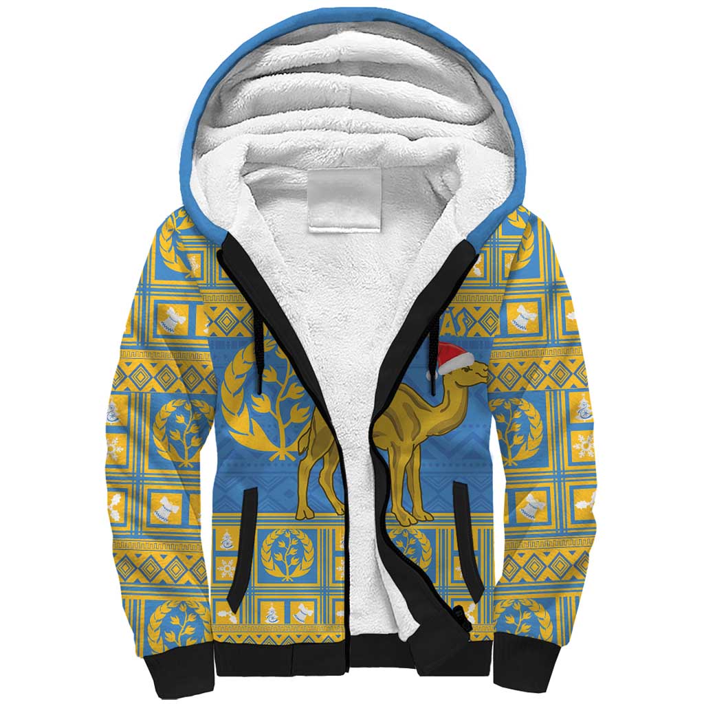 Personalized Eritrea Christmas Sherpa Hoodie Ruhus Beal Lidet - National Emblem