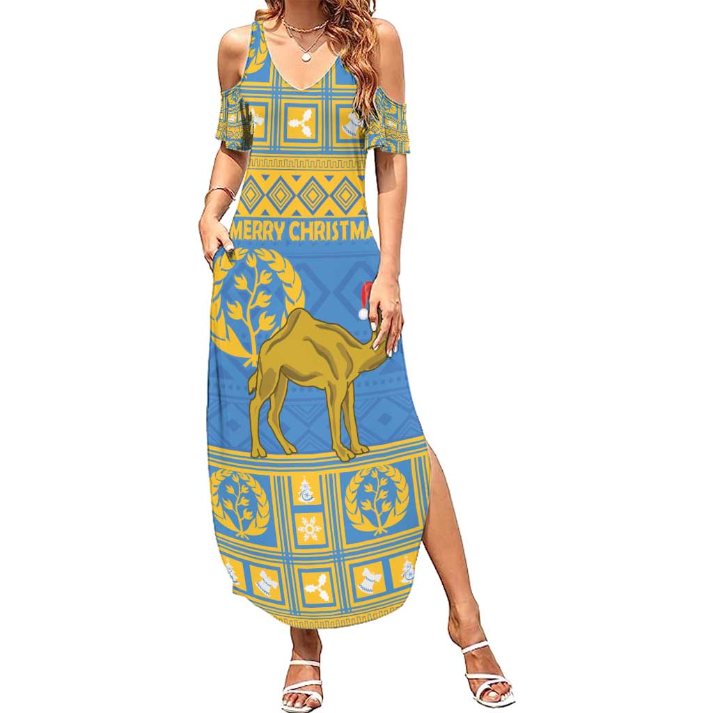 Personalized Eritrea Christmas Summer Maxi Dress Ruhus Beal Lidet - National Emblem