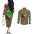 Personalized Wales Nadolig Llawen Couples Matching Off The Shoulder Long Sleeve Dress and Long Sleeve Button Shirt Welsh Dragon Mascot - Merry Xmas